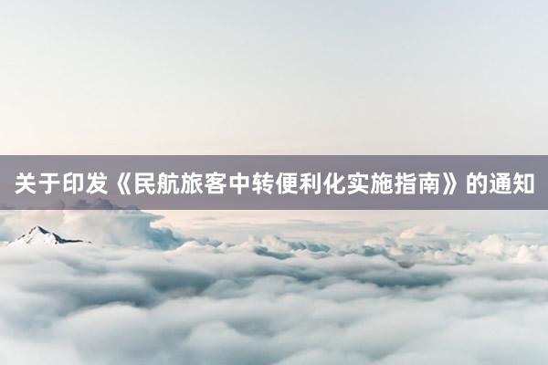 关于印发《民航旅客中转便利化实施指南》的通知