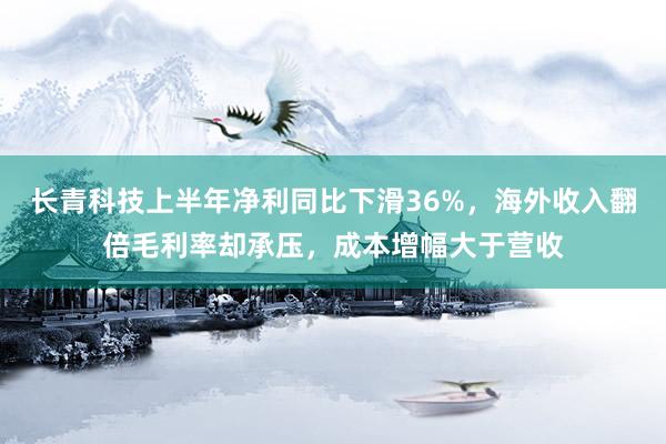 长青科技上半年净利同比下滑36%，海外收入翻倍毛利率却承压，成本增幅大于营收