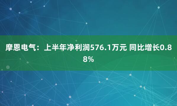 摩恩电气：上半年净利润576.1万元 同比增长0.88%