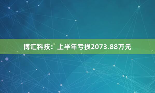 博汇科技：上半年亏损2073.88万元