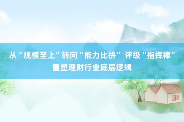 从“规模至上”转向“能力比拼” 评级“指挥棒”重塑理财行业底层逻辑