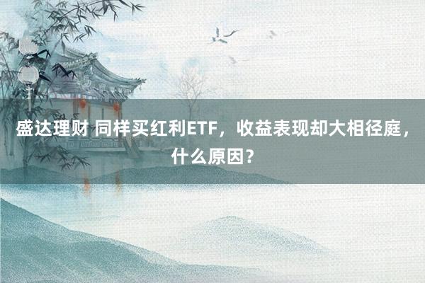 盛达理财 同样买红利ETF，收益表现却大相径庭，什么原因？