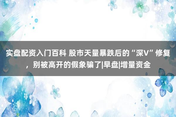 实盘配资入门百科 股市天量暴跌后的“深V”修复，别被高开的假象骗了|早盘|增量资金