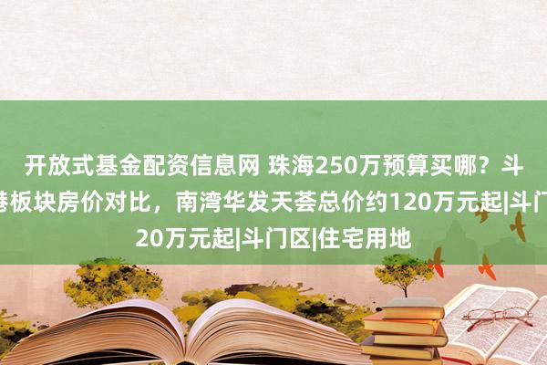 开放式基金配资信息网 珠海250万预算买哪？斗门金湾高栏港板块房价对比，南湾华发天荟总价约120万元起|斗门区|住宅用地