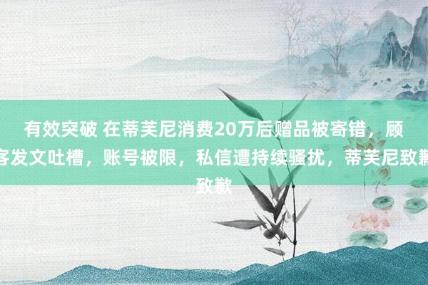 有效突破 在蒂芙尼消费20万后赠品被寄错，顾客发文吐槽，账号被限，私信遭持续骚扰，蒂芙尼致歉